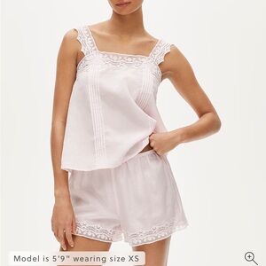 Lace-trim camisole pajama set